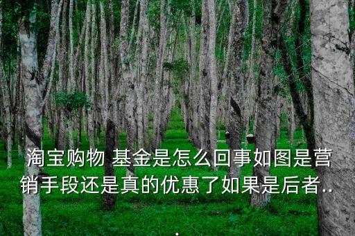  淘寶購物 基金是怎么回事如圖是營銷手段還是真的優(yōu)惠了如果是后者...