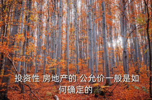  投資性 房地產(chǎn)的 公允價一般是如何確定的