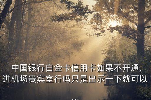  中國銀行白金卡信用卡如果不開通,進(jìn)機(jī)場貴賓室行嗎只是出示一下就可以...