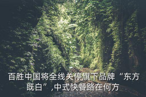 百勝中國將全線關(guān)停旗下品牌“東方既白”,中式快餐路在何方