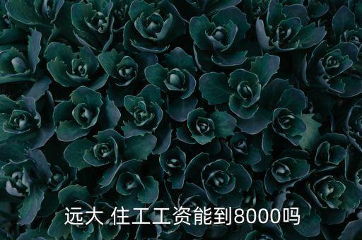  遠(yuǎn)大 住工工資能到8000嗎