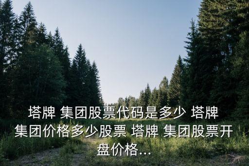  塔牌 集團(tuán)股票代碼是多少 塔牌 集團(tuán)價(jià)格多少股票 塔牌 集團(tuán)股票開盤價(jià)格...