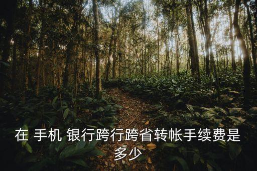 在 手機 銀行跨行跨省轉帳手續(xù)費是多少