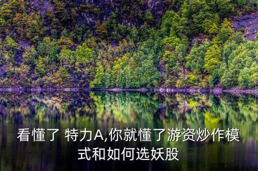 看懂了 特力A,你就懂了游資炒作模式和如何選妖股