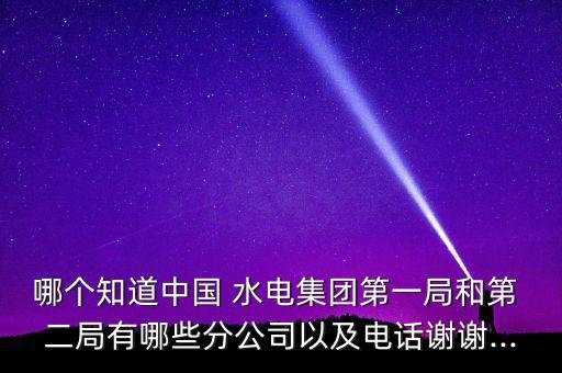 哪個(gè)知道中國(guó) 水電集團(tuán)第一局和第 二局有哪些分公司以及電話(huà)謝謝...