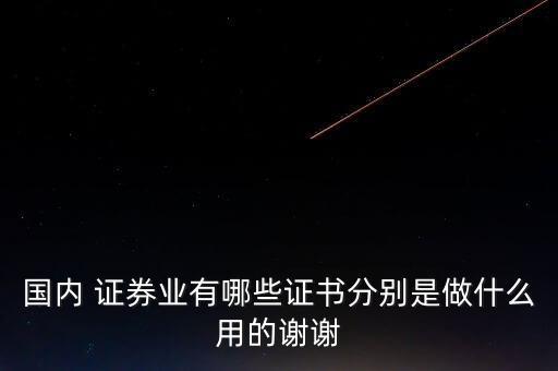 國內(nèi) 證券業(yè)有哪些證書分別是做什么用的謝謝