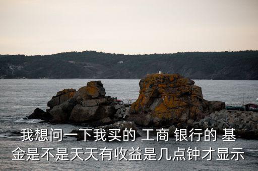 我想問(wèn)一下我買(mǎi)的 工商 銀行的 基金是不是天天有收益是幾點(diǎn)鐘才顯示