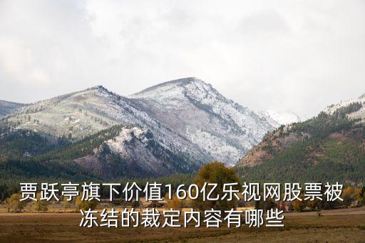 賈躍亭旗下價(jià)值160億樂(lè)視網(wǎng)股票被凍結(jié)的裁定內(nèi)容有哪些