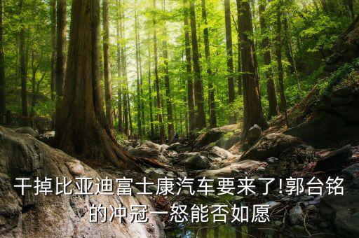 干掉比亞迪富士康汽車要來(lái)了!郭臺(tái)銘的沖冠一怒能否如愿
