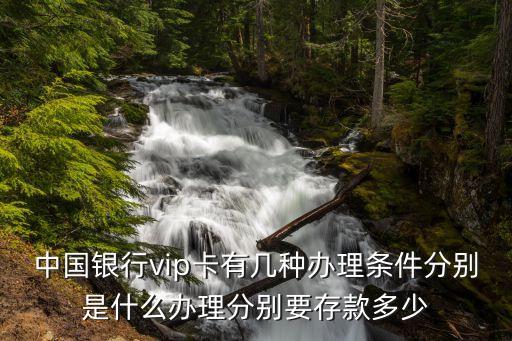 中國銀行vip卡有幾種辦理?xiàng)l件分別是什么辦理分別要存款多少