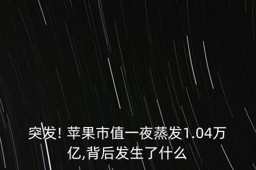 突發(fā)! 蘋果市值一夜蒸發(fā)1.04萬(wàn)億,背后發(fā)生了什么