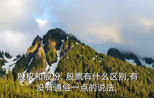  股權(quán)和股份, 股票有什么區(qū)別,有沒(méi)有通俗一點(diǎn)的說(shuō)法,