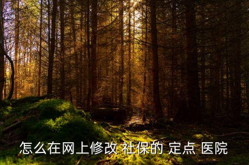 北京社保可以自己更改定點(diǎn)醫(yī)院嗎
