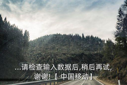 ...請檢查輸入數據后,稍后再試,謝謝!【 中國移動】