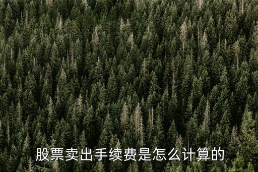  股票賣出手續(xù)費(fèi)是怎么計算的