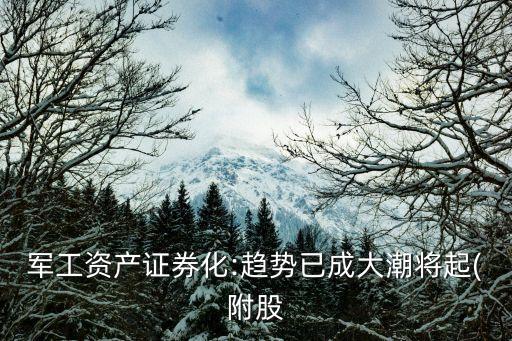 軍工資產證券化:趨勢已成大潮將起(附股