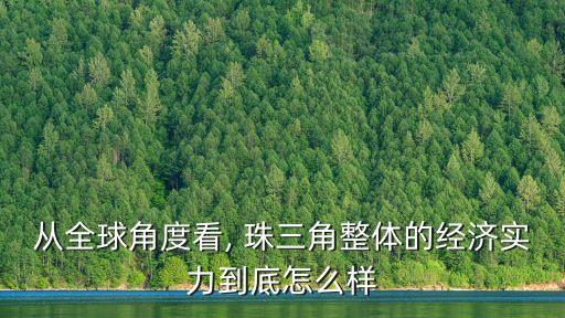 從全球角度看, 珠三角整體的經濟實力到底怎么樣