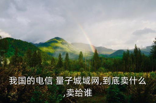 我國(guó)的電信 量子城域網(wǎng),到底賣什么,賣給誰(shuí)