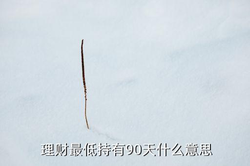  理財(cái)最低持有90天什么意思
