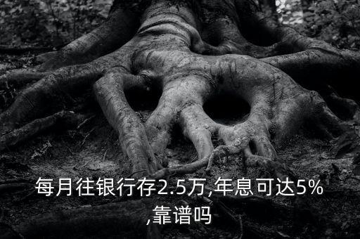 每月往銀行存2.5萬,年息可達5%,靠譜嗎