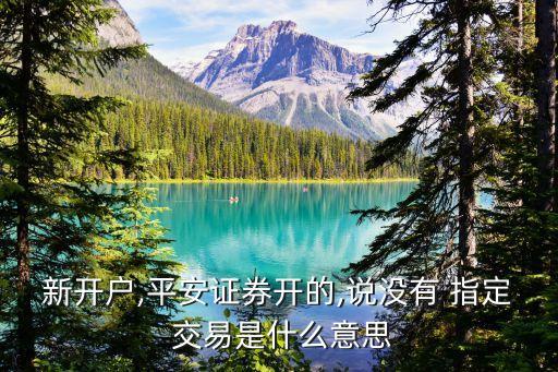 新開戶,平安證券開的,說(shuō)沒有 指定 交易是什么意思