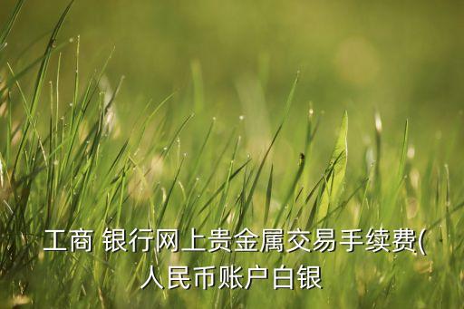  工商 銀行網(wǎng)上貴金屬交易手續(xù)費(fèi)(人民幣賬戶(hù)白銀