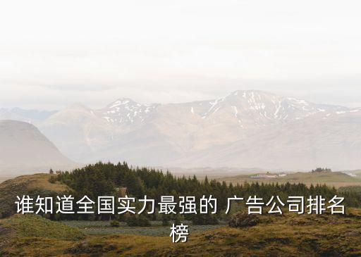 誰知道全國實力最強的 廣告公司排名榜