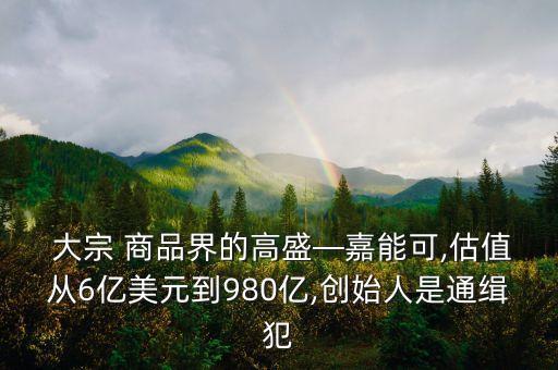  大宗 商品界的高盛—嘉能可,估值從6億美元到980億,創(chuàng)始人是通緝犯