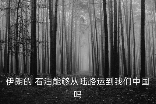 伊朗的 石油能夠從陸路運(yùn)到我們中國嗎