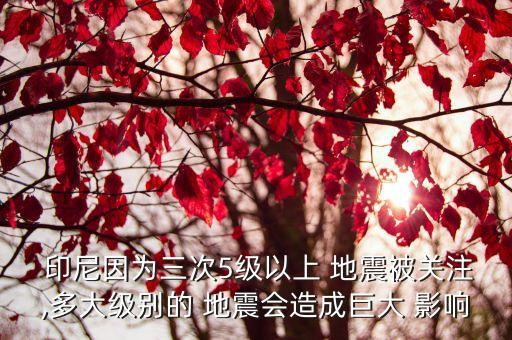 印尼因為三次5級以上 地震被關(guān)注,多大級別的 地震會造成巨大 影響