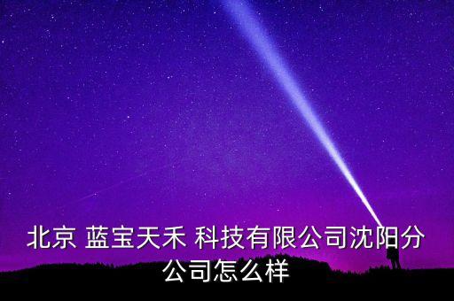 北京 藍寶天禾 科技有限公司沈陽分公司怎么樣
