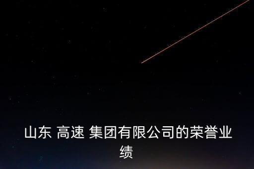  山東 高速 集團(tuán)有限公司的榮譽(yù)業(yè)績(jī)