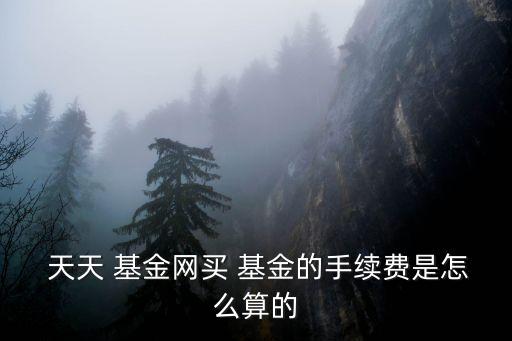  天天 基金網(wǎng)買 基金的手續(xù)費是怎么算的