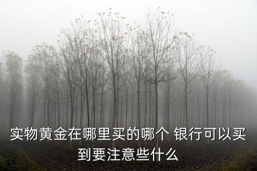 實物黃金在哪里買的哪個 銀行可以買到要注意些什么