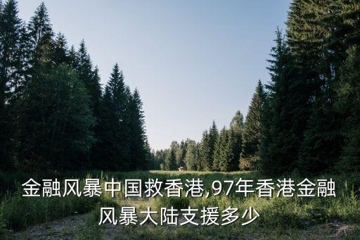 97金融風暴中國救香港,97年香港金融風暴大陸支援多少