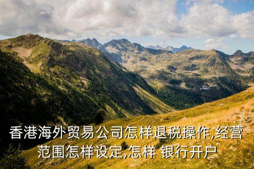 香港海外貿(mào)易公司怎樣退稅操作,經(jīng)營(yíng)范圍怎樣設(shè)定,怎樣 銀行開(kāi)戶