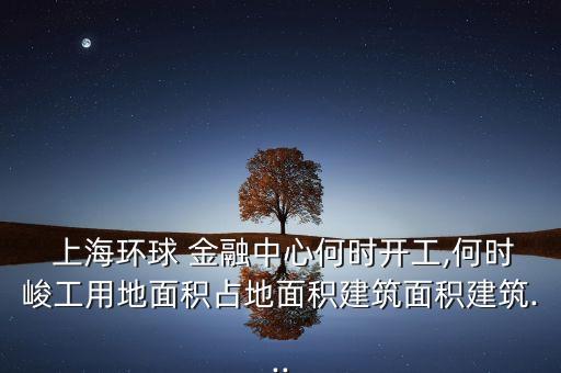  上海環(huán)球 金融中心何時(shí)開工,何時(shí)峻工用地面積占地面積建筑面積建筑...
