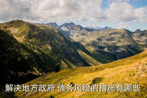 解決地方政府 債務風險的措施有哪些