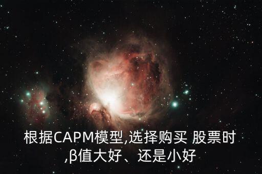 根據(jù)CAPM模型,選擇購(gòu)買(mǎi) 股票時(shí),β值大好、還是小好