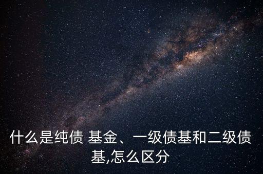 什么是純債 基金、一級債基和二級債基,怎么區(qū)分