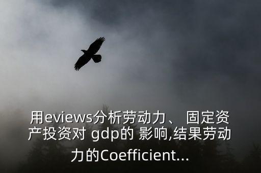 用eviews分析勞動(dòng)力、 固定資產(chǎn)投資對(duì) gdp的 影響,結(jié)果勞動(dòng)力的Coefficient...
