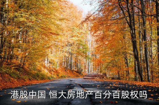 港股中國 恒大房地產百分百股權嗎