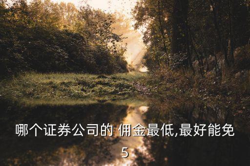 哪個證券公司的 傭金最低,最好能免5