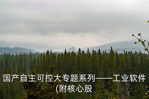 國產(chǎn)自主可控大專題系列——工業(yè)軟件(附核心股