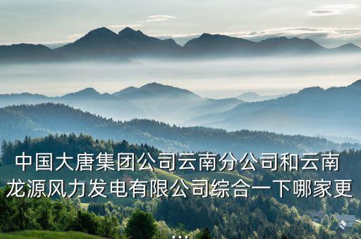 中國大唐集團(tuán)公司云南分公司和云南 龍?jiān)达L(fēng)力發(fā)電有限公司綜合一下哪家更...