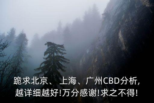 跪求北京、 上海、廣州CBD分析,越詳細(xì)越好!萬分感謝!求之不得!