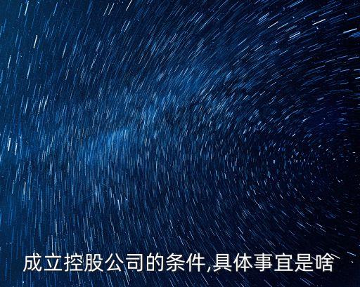 成立控股公司的條件,具體事宜是啥