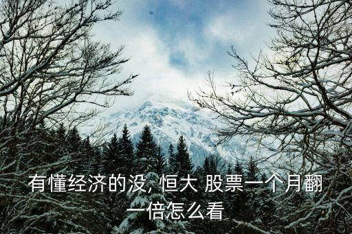 有懂經(jīng)濟(jì)的沒, 恒大 股票一個月翻一倍怎么看