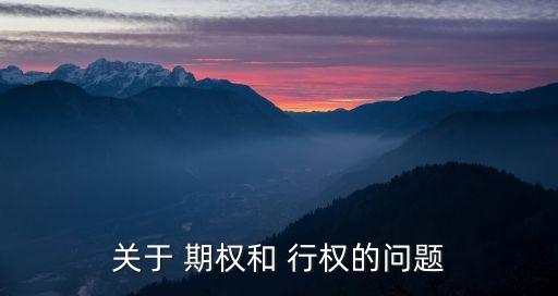 關(guān)于 期權(quán)和 行權(quán)的問題