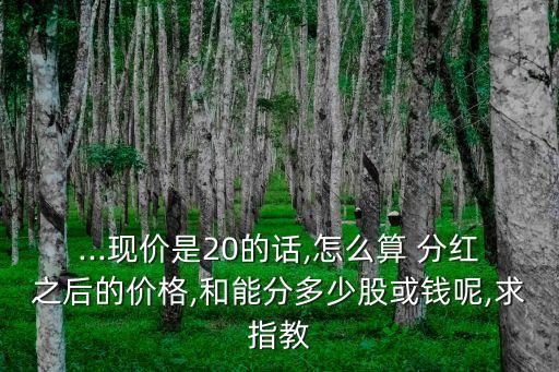 ...現(xiàn)價(jià)是20的話,怎么算 分紅之后的價(jià)格,和能分多少股或錢呢,求指教